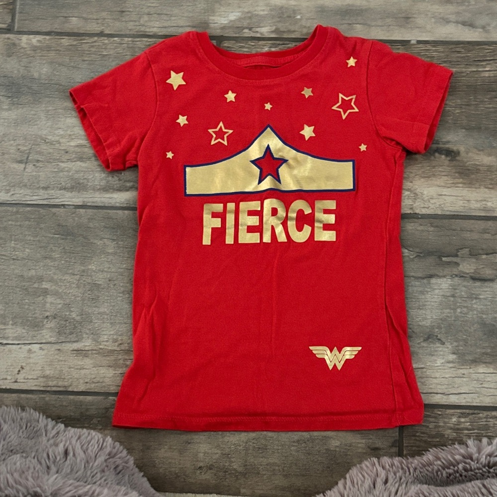 Red Wonder Woman T-Shirt with Gold Accents